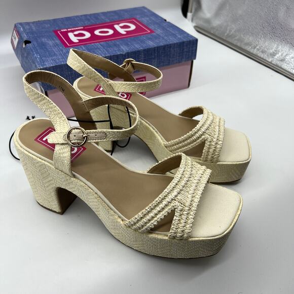 Pop Womens Applaud Heeled Sandals Natural Cream Color Size 11M - Picture 11 of 13